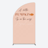 Aperturee - Aperturee Autumn Pumpkin Vibe Sweet Baby Shower Half Moon Arch Backdrop